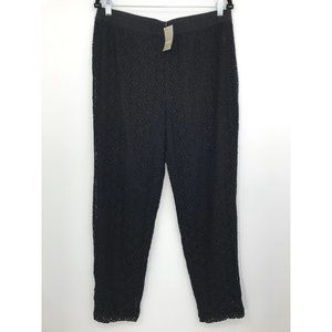 Chico's Pull On Lace Ankle Pant Black 1.5 (10) NEW